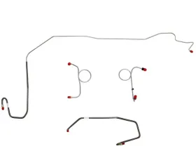 Fine Lines Front Brake Line Kit For 72-73 Mopar E-Body Manual Disc Right Front Line Routed Under Frame Rail on Passenger Side 4 Piece Set Steel