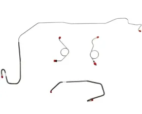 Fine Lines Front Brake Line Kit For 72-73 Mopar E-Body Power Disc Right Front Line Routed Under Frame Rail on Passenger Side 4 Piece Set Stainless
