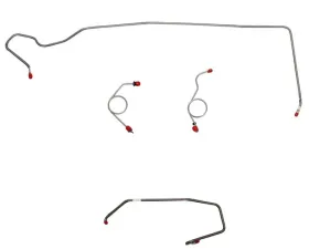 Fine Lines Front Brake Line Kit For 74 Mopar E-Body Power Disc Right Front Line Routed Over Frame Rail on Passenger Side 4 Piece Brake Set Steel
