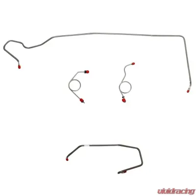 Fine Lines Front Brake Line Kit For 74 Mopar E-Body Power Disc Right Front Line Routed Over Frame Rail on Passenger Side 4 Piece Brake Set Steel - EKT7405OM