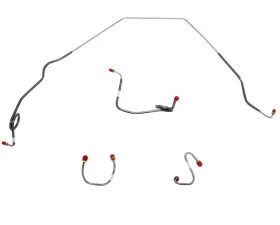 Fine Lines Front Brake Line Kit For 69 Pontiac Firebird Standard Drums Front 4 Piece Brake Set Stainless