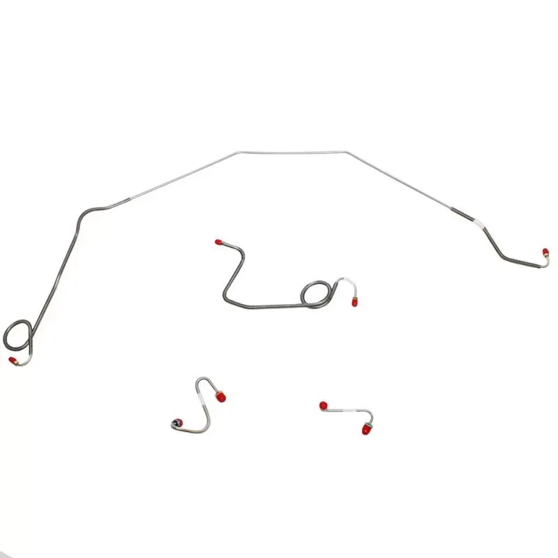 Fine Lines Front Brake Line Kit For 69 Pontiac Firebird Power Drums Front 4 Piece Brake Set Steel - FKT6904OM