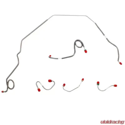 Fine Lines Front Brake Line Kit For 69 Pontiac Firebird Power Disc Front 5 Piece Brake Set Steel - FKT6906OM