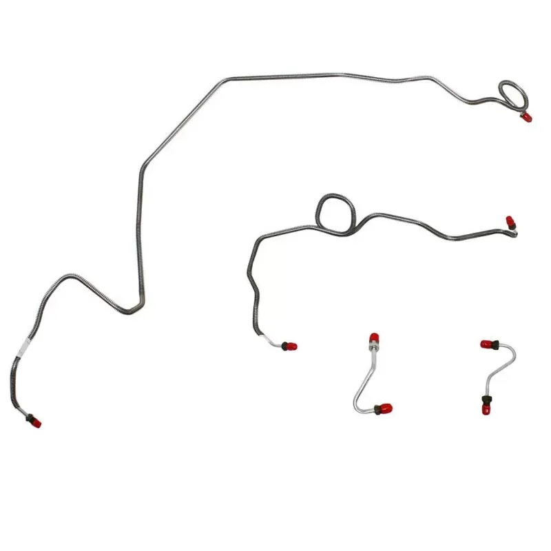 Fine Lines Front Brake Line Kit For 89-92 Chevrolet Camaro/Pontiac Firebird w/ 5.0L/5.7L 8 Cylinder 2nd Design Course Threads in M/C Front 4 Piece Brake Set Steel - FKT8902OM
