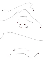 Fine Lines Complete Brake Line Kit For 97-06 Jeep Wrangler TJ w/o ABS Dana 35 Rear Drum Complete Stainless                                     - CBK0007SS - Image 2