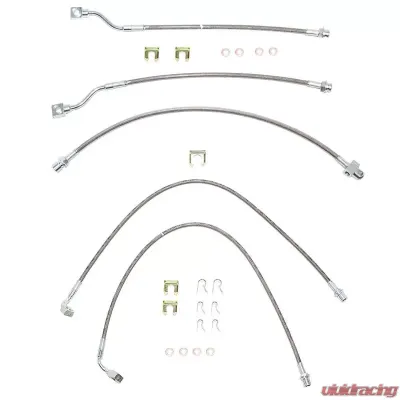 Fine Lines Brake Hose Kit For 99-07 GM 2500HD / 3500 non Dually Complete Kit Braided Stainless - HSK0001SS