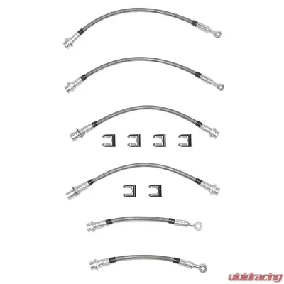 Fine Lines Brake Hose Kit For 93-97 GM F-Body Kit 6pcs Braided Stainless - HSK0003SS