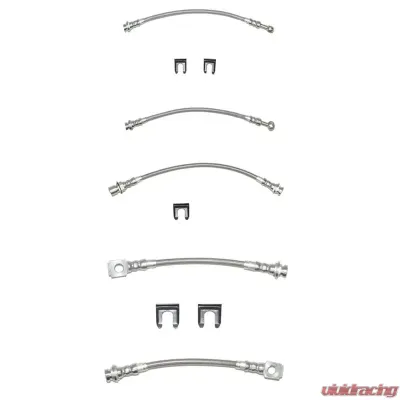 Fine Lines Brake Hose Kit For 93-97 GM F-Body non Traction Control Kit 5pcs Braided Stainless - HSK0004SS
