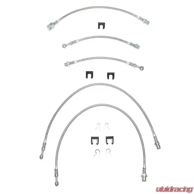 Fine Lines Brake Hose Kit For 00-06 GM 1500 4WD Non TC SUV Kit 5pcs Braided Stainless - HSK0009SS