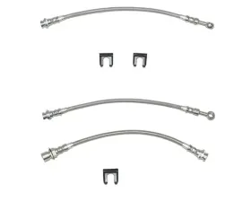 Fine Lines Brake Hose Kit For 05-07 GM 1500 4WD Kit 3pcs Braided Stainless