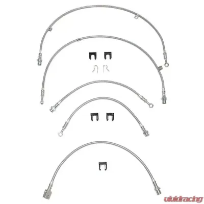 Fine Lines Brake Hose Kit For 99-04 GM 1500 2WD Kit 5pcs Braided Stainless - HSK0012SS