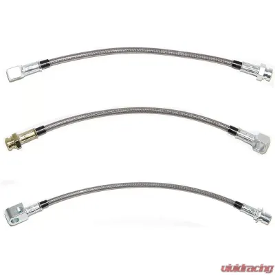 Fine Lines Brake Hose Kit For 71-72 Chevrolet C10 Front Brake Hose and Drop Hose Kit Braided Stainless - HSK0021SS