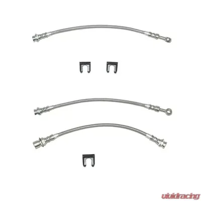 Fine Lines Brake Hose Kit For 97-06 Wrangler TJ Non ABS w/ Rear Drum Complete Kit Stainless - HSK0049SS