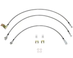 Fine Lines Brake Hose Kit For 97-01 Dodge Ram 4WD w/ Rear Drum Complete Kit 3pcs Braided Stainless