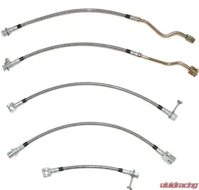 Fine Lines Brake Hose Kit For 00-05 Excursion / 99-04 F-250 / F-350 Super Duty AWABS 2WD Non Staggered Rear Complete Kit Braided Stainless - HSK0054SS