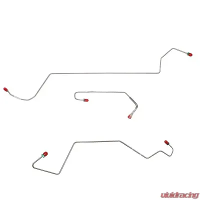 Fine Lines Front Brake Line Kit For 00-07 Ford Focus Rear Drum Brakes No Traction Control No Anti-Lock Brakes Set Stainless - LKT0001SS