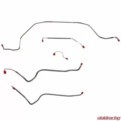 Fine Lines Front Brake Line Kit For 70 Chevrolet Monte Carlo Power Disc Front 5 Piece Brake Set Stainless - MKT7001SS