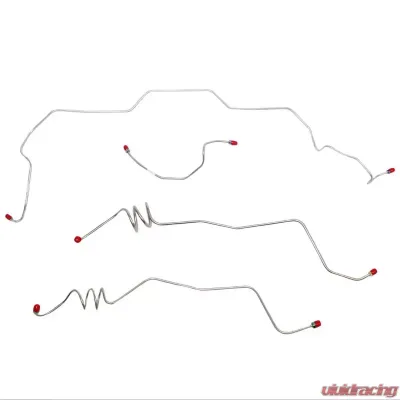 Fine Lines Front Brake Line Kit For 78-80 Chevrolet Monte Carlo El Camino w/ Power Brakes 4 Piece Brake Set Stainless - MKT7801SS