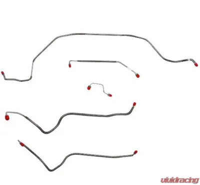 Fine Lines Front Brake Line Kit For 89-94 Nissan w/ ABS 5 Set Stainless - NKT8911SS