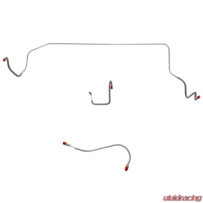 Fine Lines Front Brake Line Kit For 66 Mopar B-Body Standard Brakes Right-Front Line Routes Over Frame and Straight Across Firewall 3 Set Steel - RKT6603OM
