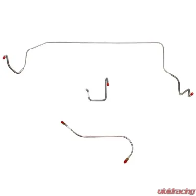 Fine Lines Front Brake Line Kit For 66 Mopar B-Body Power Brakes Right-Front Line Routes Over Frame and Straight Across Firewall 3 Set Stainless - RKT6604SS