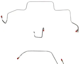 Fine Lines Front Brake Line Kit For 66 Mopar B-Body Hemi Power Brakes w/ Right-Front Line Routes Over Frame w/ Hump Over Firewall Front 3 Line Kit Steel