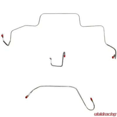 Fine Lines Front Brake Line Kit For 66 Mopar B-Body Hemi Power Brakes w/ Right-Front Line Routes Over Frame w/ Hump Over Firewall Front 3 Line Kit Stainless - RKT6605SS