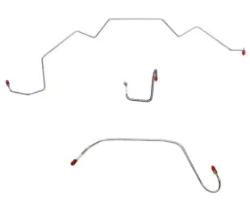 Fine Lines Front Brake Line Kit For 66 Mopar B-Body Hemi Power Brakes w/ Right-Front Line Routes Over Frame and Straight Across Firewall. Front 3 Line Kit Stainless