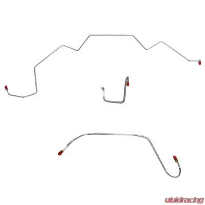 Fine Lines Front Brake Line Kit For 66 Mopar B-Body Hemi Power Brakes w/ Right-Front Line Routes Over Frame and Straight Across Firewall. Front 3 Line Kit Stainless - RKT6606SS