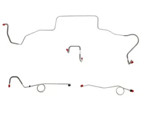 Fine Lines Front Brake Line Kit For 67 Mopar B-Body Standard Brakes w/ Right-Front Line Routes Over Frame and Attaches Under Steering Column Front 4 Line Kit Steel