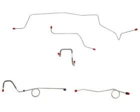 Fine Lines Front Brake Line Kit For 67 Mopar B-Body Standard Brakes w/ Right-Front Line Straight Across Firewall and Routes Over Frame Front 4 Line Kit Steel