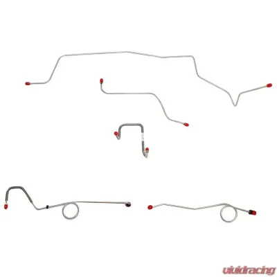 Fine Lines Front Brake Line Kit For 67 Mopar B-Body Standard Brakes w/ Right-Front Line Straight Across Firewall and Routes Over Frame Front 4 Line Kit Steel - RKT6702OM