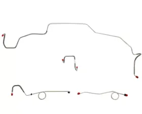 Fine Lines Front Brake Line Kit For 67 Mopar B-Body Standard Brakes w/ Right-Front Line Attaches to Inner Fender and Routes Over Frame Front 4 Line Kit Steel