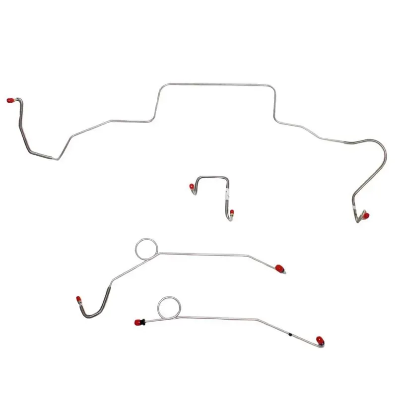 Fine Lines Front Brake Line Kit For 67 Mopar B-Body Power Brakes w/ Right-Front Line and Routes Over Frame Front 4 Line Kit Steel - RKT6704OM