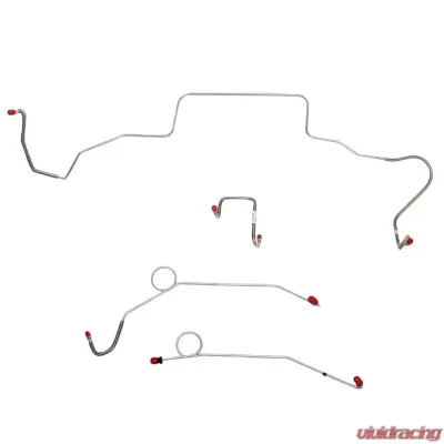 Fine Lines Front Brake Line Kit For 67 Mopar B-Body Power Brakes w/ Right-Front Line and Routes Over Frame Front 4 Line Kit Stainless - RKT6704SS