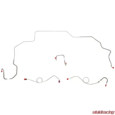 Fine Lines Front Brake Line Kit For 68-70 Mopar B-Body Power/Standard Drum 4 Piece Front Brake Set Right-Front Routes Under Frame Stainless - RKT6801SS