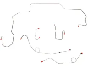 Fine Lines Front Brake Line Kit For 68-70 Mopar B-Body Hemi Power Disc Left Ported M/C Right-Front Routes Under Frame 3 Brake Valves Front 5 Line Kit w/2 Piece F-R Stainless