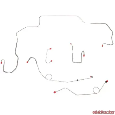 Fine Lines Front Brake Line Kit For 68-70 Mopar B-Body Hemi Power Disc Left Ported M/C Right-Front Routes Under Frame 3 Brake Valves Front 5 Line Kit w/2 Piece F-R Stainless - RKT6802SS