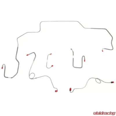 Fine Lines Front Brake Line Kit For 68-70 Mopar B-Body Power Disc Right Ported M/C 3 Valves Set Stainless - RKT6803SS