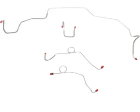 Fine Lines Front Brake Line Kit For 68-70 Mopar B-Body Power Disc Brake Left M/C Port 4 Line w/ 2 Piece Right-Front Over Frame Steel