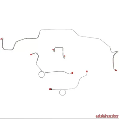 Fine Lines Front Brake Line Kit For 68-70 Mopar B-Body Power Disc Right Ported MC Right Front Over Frame 2 Valves 2 Piece F-R Line Stainless - RKT6808SS