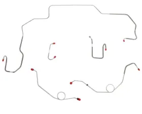 Fine Lines Front Brake Line Kit For 69-70 Mopar B-Body Power Disc Left Port M/C 2 Brake Valves Right-Front Under Frame Stainless