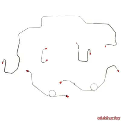 Fine Lines Front Brake Line Kit For 69-70 Mopar B-Body Power Disc Left Port M/C 2 Brake Valves Right-Front Under Frame Stainless - RKT6810SS