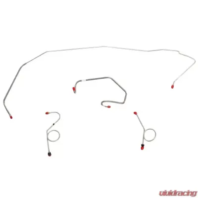 Fine Lines Front Brake Line Kit For 71 Mopar B-Body Power Drum Front 4 Line Kit Stainless - RKT7102SS