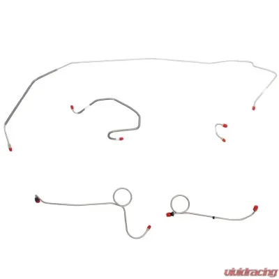 Fine Lines Front Brake Line Kit For 71 Mopar B-Body Super Bee Power Disc Front 5 Line Kit Stainless - RKT7104SS