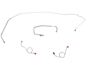 Fine Lines Front Brake Line Kit For 72 Mopar B-Body Power Drum Front 4 Line Kit Steel