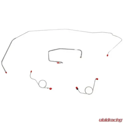 Fine Lines Front Brake Line Kit For 72 Mopar B-Body Power Drum Front 4 Line Kit Steel - RKT7202OM