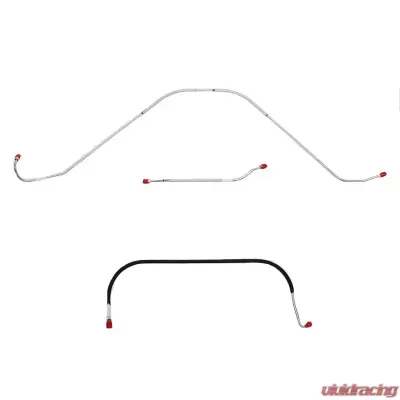 Fine Lines Front Brake Line Kit For 57 Ford Thunderbird w/ Power Brakes Front 3 Piece Brake Set Stainless - SKT5702SS