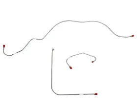 Fine Lines Front Brake Line Kit For 59-60 Ford Thunderbird w/ Standard Brakes/ Power Brakes w/ Booster Mounted Under Dash Front 3 Piece Brake Set Stainless