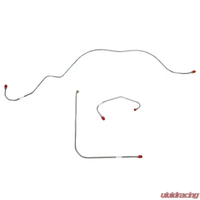 Fine Lines Front Brake Line Kit For 59-60 Ford Thunderbird w/ Standard Brakes/ Power Brakes w/ Booster Mounted Under Dash Front 3 Piece Brake Set Stainless - SKT5901SS